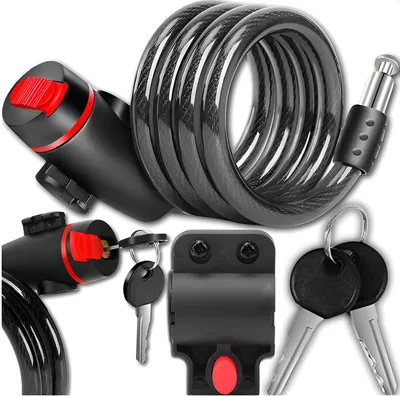 Produktbild von Fahrradschloss, Sicherung, Fahrradverriegelung Mit Schlüssel, Robustes Kabel