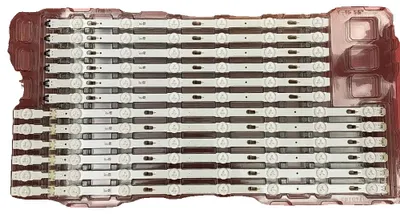 Productafbeelding van LED-achtergrondverlichtingsstrips, koperen materiaal, 1125 mm lengte, 12 stuks per set, 14 LED's per strip, compatibel met verschillende televisiemodellen