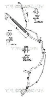 Produktbild von TRISCAN Hochdruckleitung und Niederdruckleitung Klimaanlage Hochdruckleitung 9010 28093 passend für PEUGEOT 207 (WA, WC)