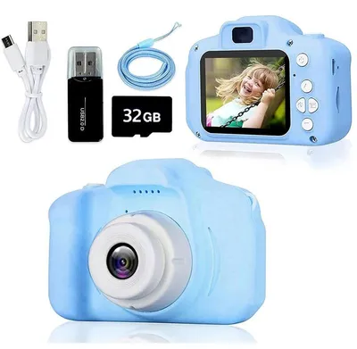 Produktbild von Digitalkamera für Kinder mit 2-Zoll-Display, 1080p-Video und 400-mAh-Akku - Blau A