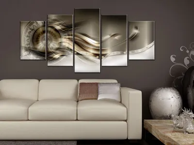 Produktbild von Akustikbild Abstrakt 200x100 cm Bilder Akustikschaum Hochleistungsschallabsorber Schallschutz Leinwand 5 tlg Wandbild Raumakustik Schalldämmung a-A-0246-b-n
