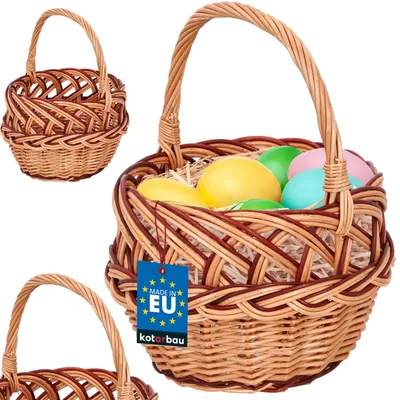 Zdjęcie produktu dla KOTARBAU® Koszyk wiklinowy z raczka dla dzieci 290 x 220 x 200 mm koszyk wiklinowy dla dzieci koszyk wielkanocny maly koszyk wiklinowy z raczka koszyki wiklinowe koszyk wiklinowy koszyk grzybek koszyk na zakupy pleciony koszyk wiklinowy