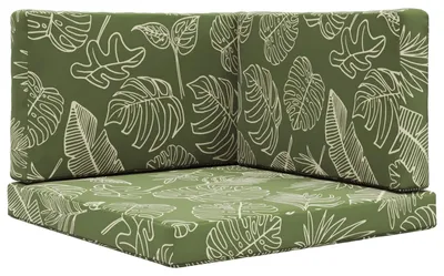 Image de Coussins de sol pour l'extérieur vidaXL, motif feuille, polyester, 80 x 80 cm