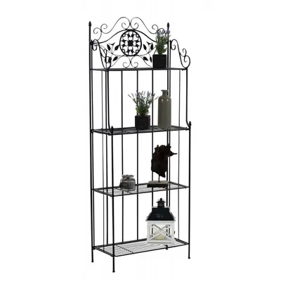 Produktbild von CLP Pflanzenregal Metall klappbar Flora, Blumenregal 4 Ebenen, Standregal schwarz