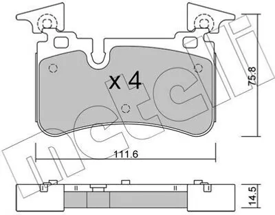 Produktbild von METELLI Bremsbeläge Satz Hinten Bremsklötze passend für MERCEDES-BENZ E-Klasse Limousine (W211) 22-1223-0