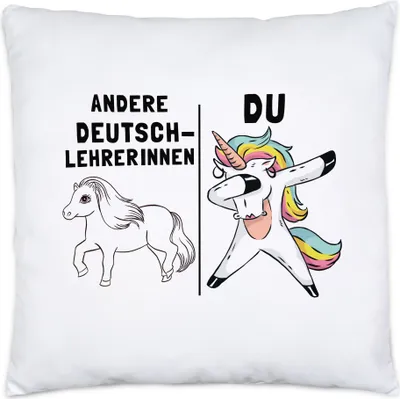 Produktbild von Andere Deutschlehrerinnen Du Kissen Inkl. Füllung Pferd Einhorn Humor Lustig Unicorn Geschenk Apotheke