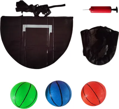 Produktbild von Trampolin-Basketballkorb mit 3 Bällen, Pumpe, wasserdicht, für Kinder und Erwachsene, für drinnen und draußen, Garten, Basketball, Wurfspiel, Trampolin-Zubehör