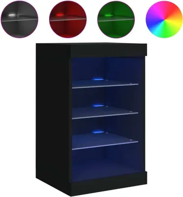 Zdjęcie produktu dla Szafka z oświetleniem LED, czarna, 41x37x67 cm