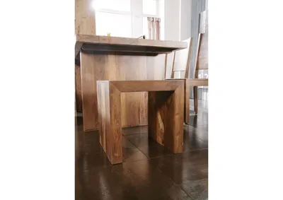 Produktbild von MASSIVMOEBEL24 Hocker Sheesham 45x40x40 walnuss lackiert DUKE #111