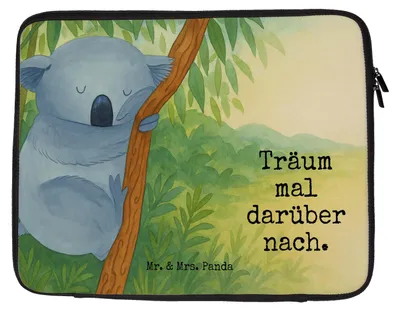Produktbild von Mr. & Mrs. Panda Laptop Tasche Koalabär Design 33 x 42 cm - Weiß - Geschenk, Lustige Sprüche, Traumland, Koala, Träumen, Schlafzimmer, Laptoptasche, Traum, Hülle, Case