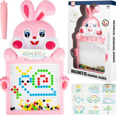 Zdjęcie produktu dla Tablica magnetyczna mozaika z koralikami zajączek szablony układanka