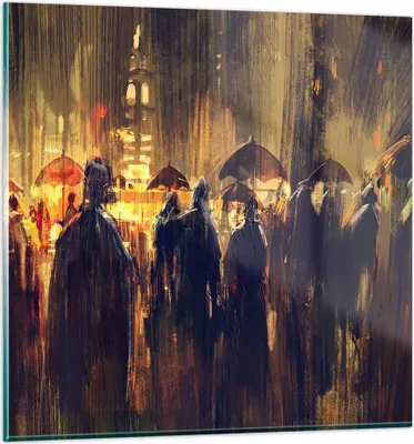 Produktbild von Bilder auf glas - Leute Regen so - 60x60cm - Glasbilder - Wandbilder - Kunstdruck - zum Aufhängen bereit - Wanddekoration aus Glas - Glas Bilder - Wandbild auf Glas - Einteilig - GAC60x60-3837
