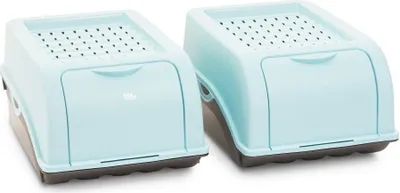 Produktbild von Novaliv 2x Klein 3,5 L Zwiebeltopf türkis light Zwiebelbox Knoblauchtopf Aufbewahrungsbox Vorratsdose Gemüsebox