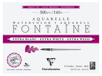 Obrázok produktu pre Clairefontaine 976038C, Umelecká papierová podložka, 300 g/m², 15 listy
