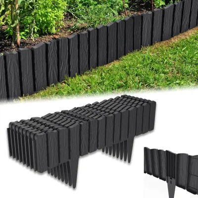 Produktbild von Solidchoice – Gartenbegrenzung aus Holzoptik, Set mit 8 Stück
