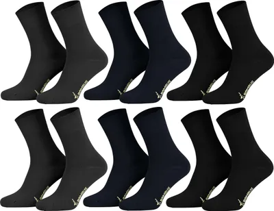 Produktbild von Tobeni 6 Paar Bambussocken ohne Gummi Damen Herren Business-Socken, Farbe:Anthrazit - Marine - Schwarz, Grösse:39-42