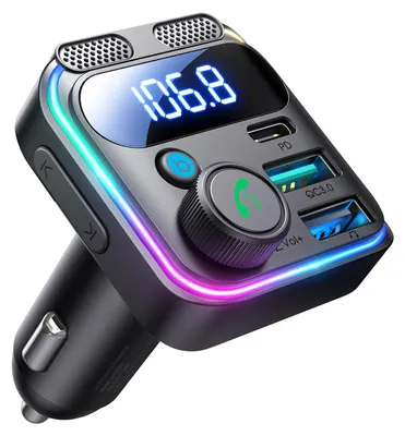 Image de Adaptateur allume-cigare 48W avec émetteur FM Bluetooth et fonction mains libres