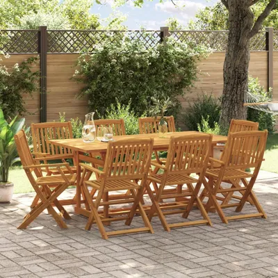 Image de Maison Exclusive - Ensemble de salle à manger de jardin 9 pièces 180x90x75 cm en bois massif d'acacia