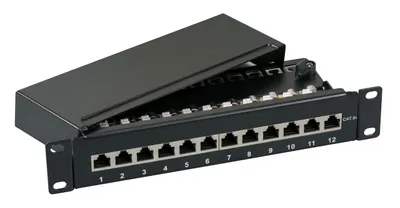 Image de EFB 37737.12 EFB Mini Patchpanel 12xRJ45 Cat.6A,1HE 10",Wandbef.,grau