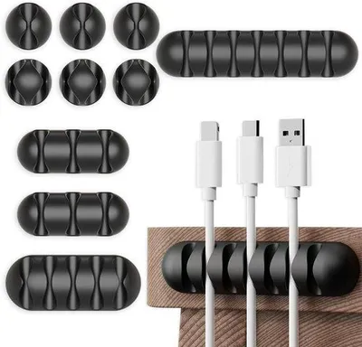 Produktbild von Famanu Kabelclips Set 10 Stück – Selbstklebend, Schwarz