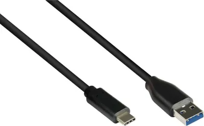 Zdjęcie produktu dla Kabel USB 3.0 typu A do USB-C, czarny, 0,5 m, miedziany, OFC