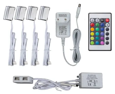 Produktbild von Schrankbeleuchtung - LED, Farbwechsel, Fernbedienung, RGB, chromfarbig