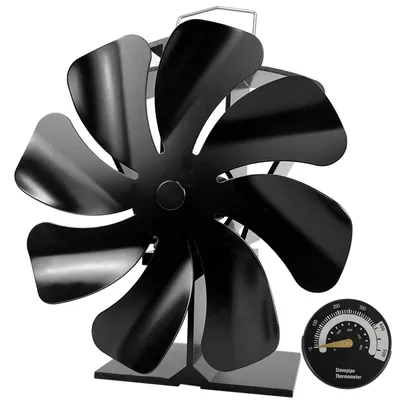 Immagine prodotto di Omgoods - Ventilatore per stufa a legna con 8 pale e termometro