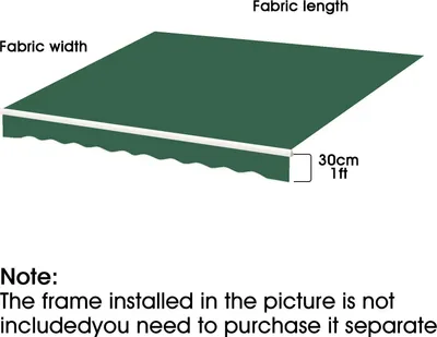 Produktbild von Markisen-Ersatzbezug - Für ausfahrbare Markise - 420D Oxford - Wasserdicht, Polyurethanbeschichtet - UV-Schutz - 3 x 2,5 m - Dunkelgrün