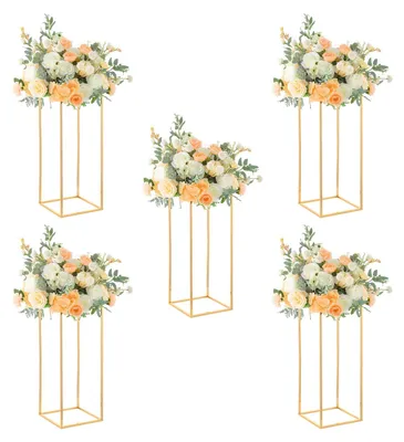 Imagen del producto de Jarrón dorado, 60 cm, juego de 5 unidades, para decoración de mesas