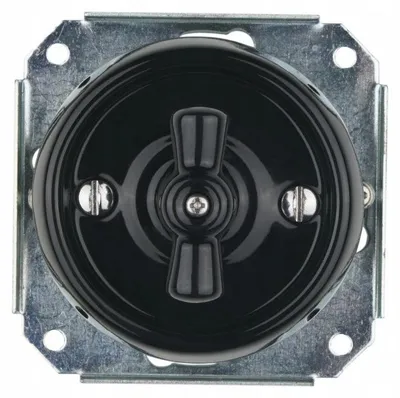 Obrázek produktu pro TG ELECTRO RC-120XB, keramický otočný spínač, retro design, černá barva