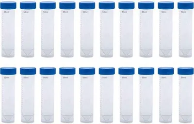Obrázek produktu pro Sada 20 kusů průhledných plastových zkumavek pro laboratoře