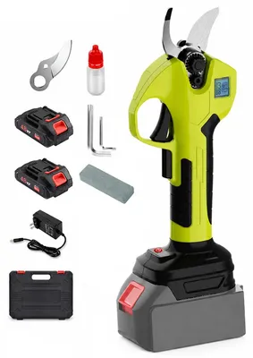 Produktbild von Elektrische Astschere Akku 40mm, Profi Gartenschere mit bürstenlosem Motor und LCD Display, kabelloser Baumschneider für Obstbäume und Hecken