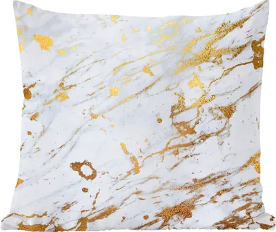 Produktbild von MuchoWow® Zierkissen Sofakissen Wohnzimmer Dekokissen 45x45 cm Marmor - Muster - Gold - Weiß - Schlafpolster - Polster für das Sofa