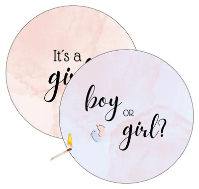 Produktbild von Burnaway Cake Set - Tortenaufleger Gender Reveal ("It´s a Girl", 20cm Durchmesser)
