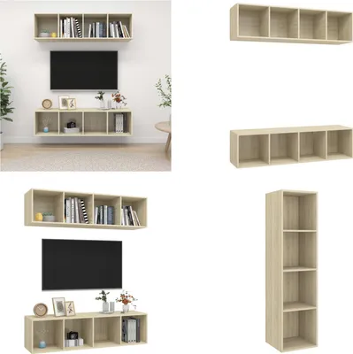Produktbild von vidaXL TV Wandschränke 2 Stk. Sonoma Eiche Holzwerkstoff - TV-Schrank - TV-Schränke - Hängender TV-Schrank - Hängende TV-Schränke
