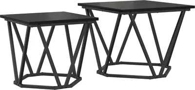 Zdjęcie produktu dla vidaXL Zestaw stolików bocznych 2 szt. czarny dąb 50 x 50 x 40 cm