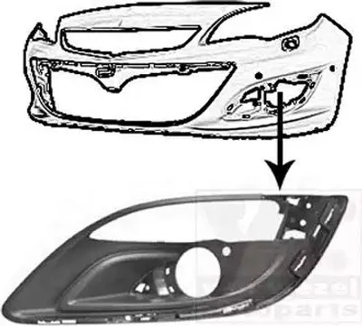 Produktbild von VAN WEZEL Lüftungsgitter Grill Stoßfänger für OPEL Astra J Sports Tourer (P10) mit Loch/Löchern für Nebellampen mit Löchern für Zier-/Stoßleiste