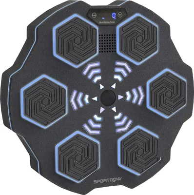Produktbild von Bluetooth-Musikbox mit Wandmontage, 9 Geschwindigkeiten & Modi, LED-Beleuchtung, Schwarz - Tragbare Partylautsprecher