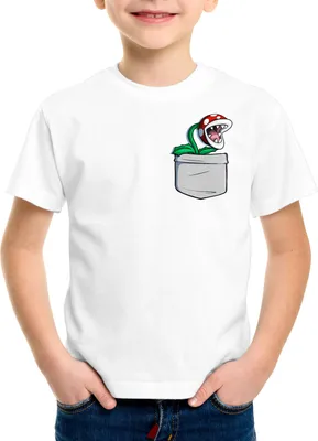 Produktbild von style3 Piranha Pflanze Brusttasche Kinder T-Shirt mario snes