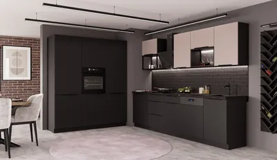 Produktbild von Küche SIENA + ARONA LOFT 280 + 180 cm Küchenzeile Küchenblock Einbauküche Kaschmir beige + Schwarz matt
