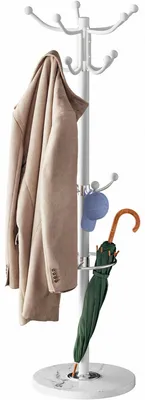 Obrázok produktu pre Vešiak na kabáty biely 173 cm s mramorovou základňou