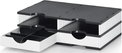 Produktbild von Styro 268-0202.0995S, 2 Schublade(n), Schwarz, Weiß, Polystyrene, Einfarbig, 22,5 cm, 4,9 cm