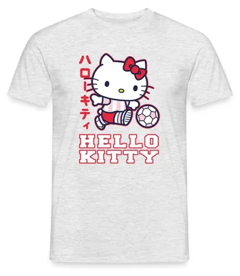 Produktbild von Spreadshirt Hello Kitty Spielt Fussball Sport Männer T-Shirt, M, Grau meliert