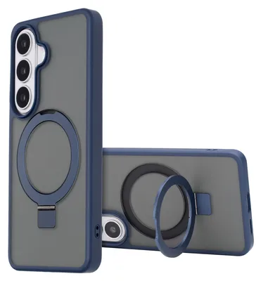 Imagen del producto de Funda para Samsung Galaxy S26 con soporte y anillo, compatible con MagSafe, color azul