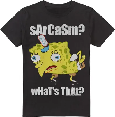 Obrázek produktu pro SpongeBob SquarePants - "Sarcasm Meme" Tričko pro muže TV6680 (M) (Černá)