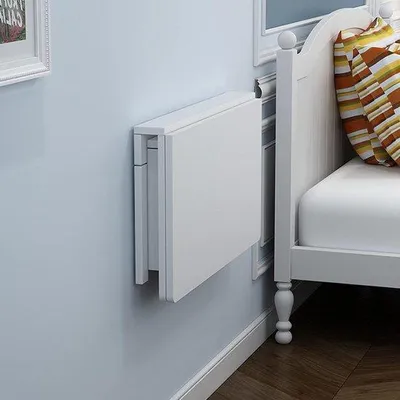 Produktbild von Klapptisch Wandmontage - Platzsparend - Stabile Stahlhalterung - 60 x 120 cm - Weiß