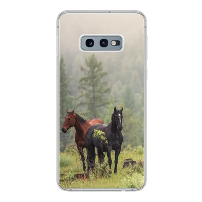 Produktbild von MuchoWow® Handyhülle Schutzhülle Hülle für Samsung Galaxy S10e Pferde - Wald - Nebel Silikon Softcase Handy Hülle - Handy