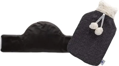 Produktbild von axion® Nacken Moor-Wärmekissen + Wärmflasche - Bezug Plüsch anthrazit - beige