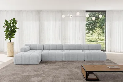 Produktbild von ALTDECOR Modulares Sofa Ecksofa in L-Form - Razon-L3 - 380x160x70 cm Grau Corner modular Sofa Eckcouch Couch Wohnlandschaft Cauchsofa Polstersofa