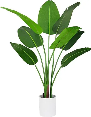 Produktbild von Famanu Kunstpflanze 120 cm, mit 8 Blättern - Tropische Deko für Innen und Außen